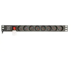 Gembird EG-PDU-014-F PDU do racku 1U / až 2500 W / 8x zásuvka FR / kabel 3m (FR)