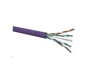 Solarix instalační kabel CAT6 100m fialová / vnitřní instalace / LSOH plášť / nestíněný / box