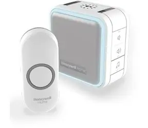 Honeywell Home DC515N bezdrátový zvonek Series 5 / 150 m / 6 melodií / přenosná základna bílá / design. tlačítko