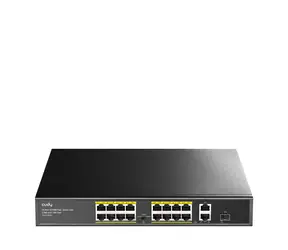 Cudy FS1018PS1 PoE switch / 16x PoE RJ45 / 2x RJ45 / 1x SFP / 1000Mbps / 200W