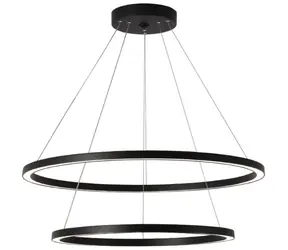 IMMAX NEO FINO SMART závěsné svítidlo 2 kruhy černá / 60+80cm 93W / Zigbee 3.0 & TUYA