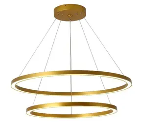 IMMAX NEO FINO SMART závěsné svítidlo 2 kruhy 60+80cm 93W zlatá / Zigbee 3.0 & TUYA