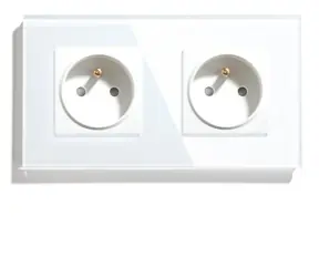 iQtech Millennium KIM1W2 bílá / Chytrá zásuvka / Wi-Fi / 2x zásuvka 16A (F) / měření spotřeby