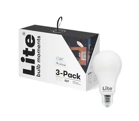 Lite bulb Moments Sada chytrých žárovek - E27 RGB / 8.5W / 2700-6500K / E27 / Google Home / Alexa / 3 ks 
