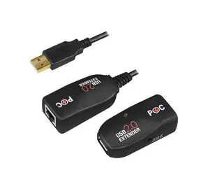 LogiLink UA0207 černá / Ethernet extender / CAT5 / RJ45 / USB 2.0 / dosah 50m