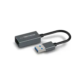 Esperanza ENA101 Síťový adaptér USB 3.0 - RJ45 Ethernet šedá / 18 cm 