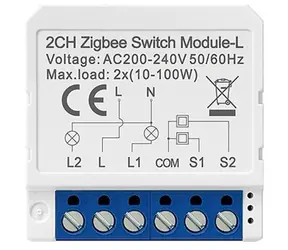 Avatto LZWSM16-W2 bílá / Chytrý spínač / 2 kanály / ZigBee