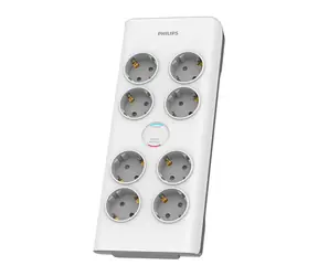 Philips SPN7080WA/58 bílá / Přepěťová ochrana / Schuko / 8 zásuvek / 2m