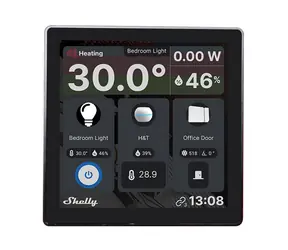 Shelly Wall Display černá / Chytrý ovládací panel / 4" LCD / BT 4.2 / WiFi