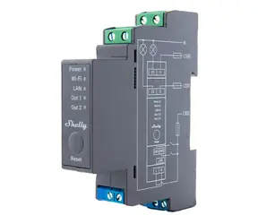 Shelly Pro 2 šedá / Chytrý spínač / 2 kanály / BT 4.2 / WiFi
