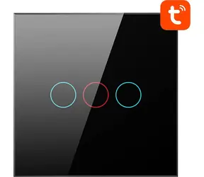 Avatto TS02-EU-B3 černá / Trojitý dotykvý spínač / Wi-Fi / Tuya 