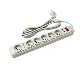 Powerton Prodlužovací přepěťová ochrana bílá / 6 zásuvek / 3m kabel
