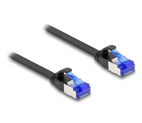 DeLock Patch Kabel RJ-45 (M) - RJ-45 (M) Flat Cat.6A 2m černá