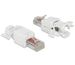 DeLock Přípojka RJ45 Cat.6 UTP bílá 2ks