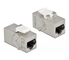 DeLock Adaptér RJ-45 (F) - RJ-45 (F) Cat.6A STP šedá