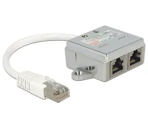 DeLock Rozdvojka RJ45 (M) - 2x RJ45 (F) 0.15m šedá