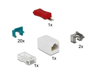 DeLock Bezpečnostní spona RJ45 modrá 20ks
