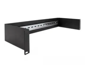 DeLock 2U Kolejnicový panel 19" černá