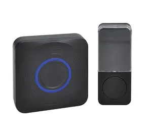Solight bezdrátový zvonek černá / bateriový + USB / 200m / learning code