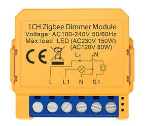 Avatto ZDMS16-2 žlutá / Chytrý spínač / 2 kanály / ZigBee
