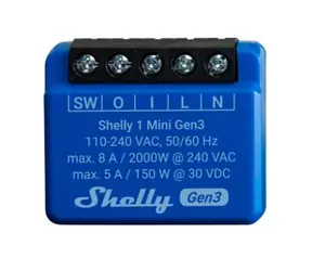 Shelly 1 Mini Gen3 - spínací modul 1x 8A (WiFi & Bluetooth)