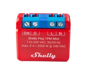 Shelly Plus 1PM Mini - spínací modul s měřením spotřeby 1x 8A (WiFi & Bluetooth)
