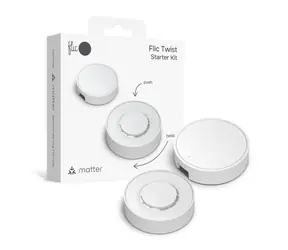 Flic Twist startovací sada bílá / Chytré multifunkční tlačítko / Matter / 2x AAA