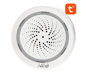 NEO NAS-AB02WT Chytrá poplašná siréna s čidlem vlhkosti a teploty / Wi-Fi 2.4GHz