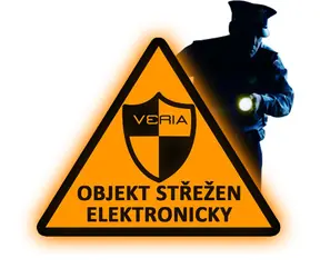 VERIA Reflexní výstražná samolepka - střeženo elektronicky