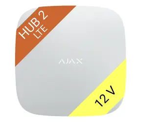 AJAX Hub 2 4G (8EU/ECG) ASP 12V white /  Centrální ovládací panel / Ethernet + 2x GSM SIM / LTE