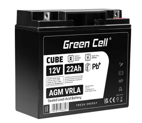 Green Cell bezúdržbová baterie AGM VRLA 12V 22Ah / pro lodě | invalidní vozíky | hračky a koloběžky