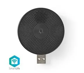 Nedis WIFICDPC10BK černá / Zvonek / USB / SmartLife / 433 MHz / Vhodný pro: WIFICDP10GY / WIFICDP30WT / WIFICDP40CWT 