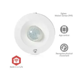 Nedis ZBSM10WT / Pohybový senzor / Zigbee 3.0 / SmartLife / IP20 / Úhel detektoru: 120° / Rozsah: 5 m 