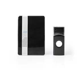 Nedis DOORB223CBK černá / Bezdrátový zvonek / 220 - 240 V AC 50 Hz / 1x CR2032 / 80 dB / až 300 m / IP44 