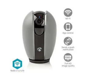 Nedis WIFICI21CGY / Vnitřní kamera / Wi-Fi / SmartLife / Full HD 1080p / Náklon / microSD 