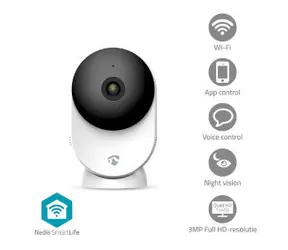 Nedis WIFICI12CWT / Chytrá vnitřní kamera / Wi-Fi / SmartLife / 3MP Full HD 1296p / microSD 