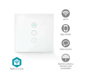 Nedis SmartLife Nástěnný vypínač bílá / Wi-Fi / 300 W / Android & iOS / Sklo 