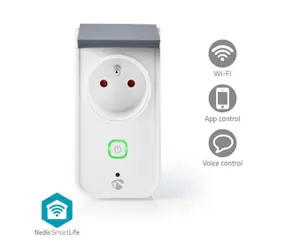 Nedis SmartLife Chytrá Zásuvka bílá / Wi-Fi / IP44 / Měřič výkonu / 3680 W / Android & iOS