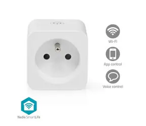 Nedis SmartLife chytrá zásuvka bílá / Wi-Fi / IP21 / Měřič výkonu / 3680 W / Android & iOS 