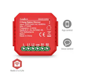 Nedis SmartLife Spínač / Zigbee 3.0 / 2x100 W / Připojení terminálu / Aplikace ke stažení pro: Android & iOS