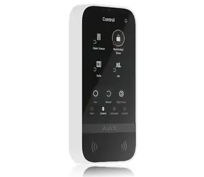 AJAX (58455) KeyPad TouchScreen Bezdrátová dotyková klávesnice bílá / 5" IPS / BLE / 6x AA