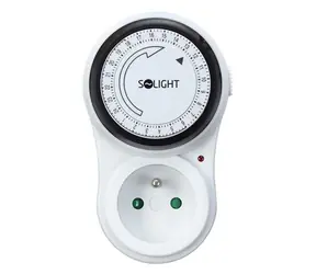 Solight časový spínač mechanický / 24 h / interval 15 min / vypínač