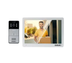 EVOLVEO DoorPhone 10-2W bílo-stříbrná / 2 drátový videotelefon s aplikací / 32GB 