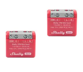 Shelly 1PM Mini chytré Wi-Fi relé s měřením spotřeby (1 kanál) 2ks / Wi-Fi / Bluetooth / 8A