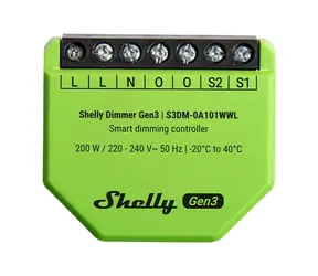 Shelly Dimmer Gen3 Stmívací modul / bez nutnosti neutrálního vodiče / WiFi / Bluetooth