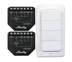 Shelly Shutter (2ks) + BLU RC Button 4 / Ovladač rolet/záclon + ovladač 4 tlačítka