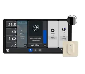 Shelly Wall Display X2 stříbrná + BLU H&T / Inteligentní ovládací panel s Wi-Fi a Bluetooth + senzor teploty a vlhkosti