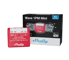 Shelly Wave 1PM Mini LR / spínací modul s měřením spotřeby 1x 8A / Z-Wave