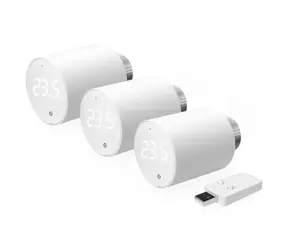 Shelly BLU TRV termostatická hlavice (3ks) + BLU Gateway Gen. 3 bílá /  3x Chytrá termostatická hlavice + BT Gateway