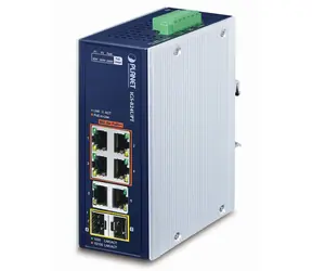 PLANET IGS-824UPT / Switch průmyslový / 6x 1Gb RJ-45  / 2x 1Gb SFP / 4x PoE 802.3bt / IP30